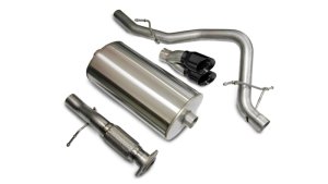 Chevrolet Tahoe Performance Exhaust - Single Rear Exit - CORSA Performance - Cat Back, Black Sport, Twin 4.0in. Black PVD Pro-Series Tips - Black - `07-`08 Chevrolet Tahoe Performance Exhaust - Single Rear Exit - CORSA Performance - Cat Back, Black Sport, Twin 4.0in. Black PVD Pro-Series Tips - Black - `07-`08